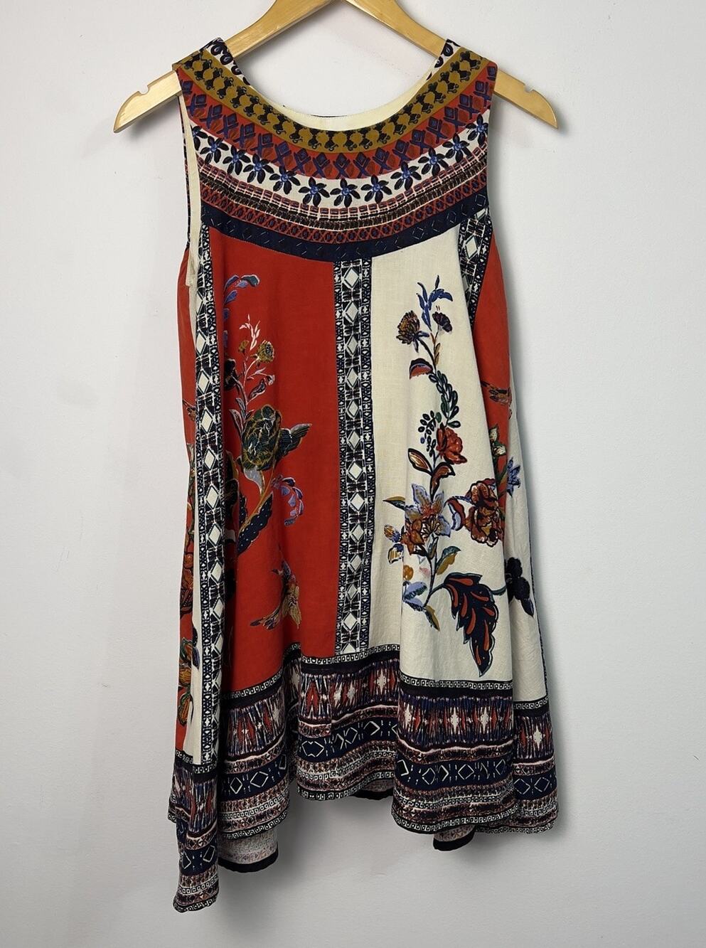 Maeve Anthropologie Cirque Swing Dress Lined Floral Bird Print Boho Size XSP